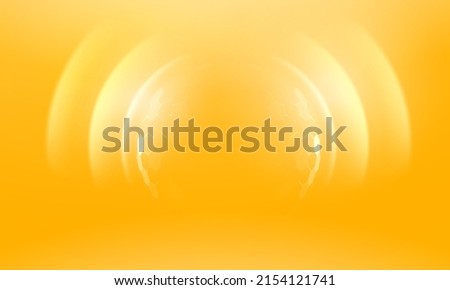 Sun protection from ultraviolet light, in futuristic glowing vector illustration on light background. Сircular barrier to block UV radiation. Template for beauty product, bubble shield effect