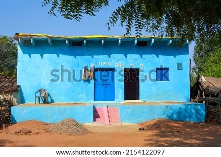 House in a village, Madhya Pradesh, India. Royalty-Free Stock Photo #2154122097