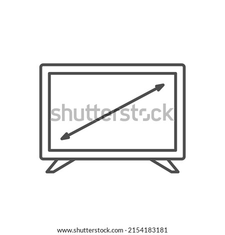 TV diagonal line outline icon