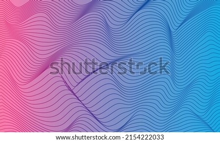 Abstract Pink and Blue Gradient Line Wave Background Vector Illustration