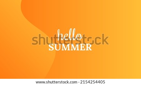 Hello summer gradient vector illustration for social media design templates background with copy space for text. Summer landscapes background for banner, greeting card, poster, and advertising.