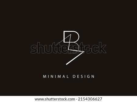 Alphabet letter MB logo design line art