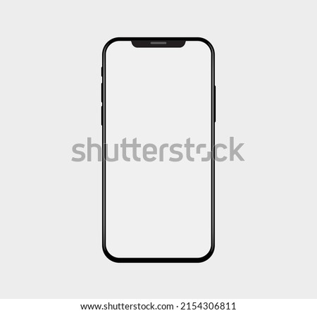 Realistic Notch Modern Smartphone Slim Bezels With Buttons Branding Mockup Detailed Isolated Office Business Advertisement Mobile Presentation Showcase Promotion Technology Display Device Template Royalty-Free Stock Photo #2154306811
