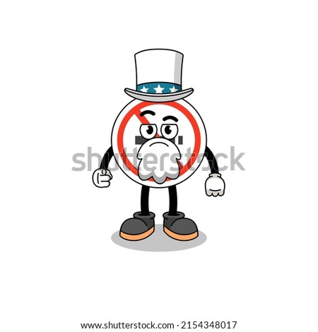 Illustration of no smoking sign cartoon with i want you gesture , character design