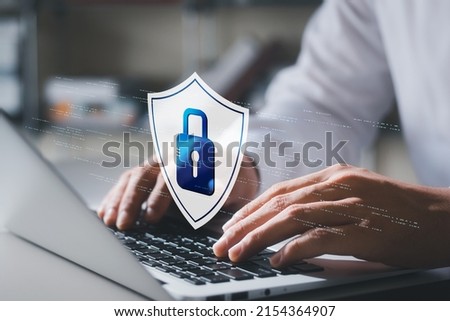 cybersecurity concept Global network security technology, business people protect personal information. Encryption with a key icon on the virtual interface. Royalty-Free Stock Photo #2154364907