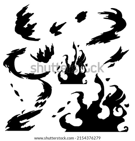 Clip art of shadow of burning flame　