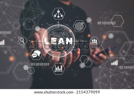 Lean six sigma industrial process optimization with keizen and DMAIC methodology. Lean manufacturing. Quality and standardization. Royalty-Free Stock Photo #2154379099