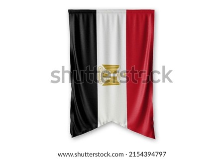 Egypt flag hang on a white wall background. - image.
