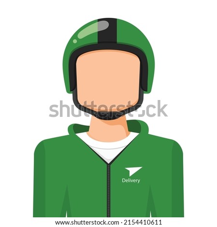 Delivery rider in simple flat vector. personal profile icon or symbol. people concept vector illustration. Royalty-Free Stock Photo #2154410611