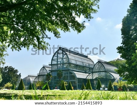Greenhouse in park of la tête d'or in Lyon, France Royalty-Free Stock Photo #2154415893