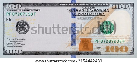 U.S. 100 dollar border with empty middle area for design purpose Royalty-Free Stock Photo #2154442439