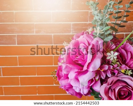 round bouquet of pink and violet fresh roses closeup 