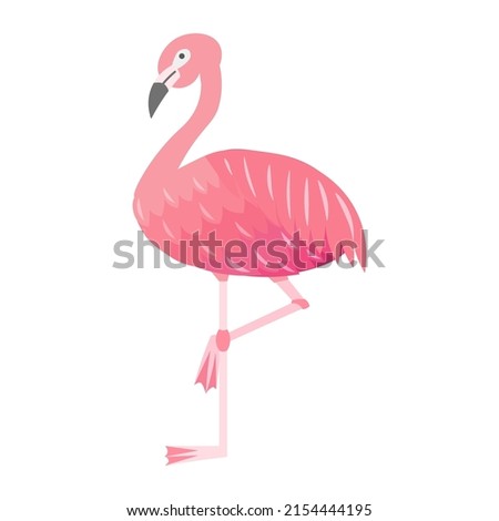 Illustration of a flamingo standing on one leg