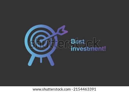 target, icon stock market investment illustration vector for page, logo, card, banner, web and printing.
