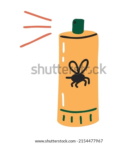 Mosquito repellent icon. Hand drawn flat style. Vector illustration.