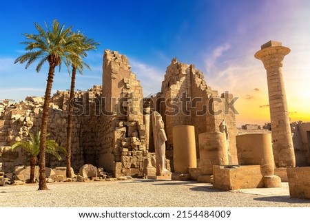 Karnak temple in a sunny day, Luxor, Egypt Royalty-Free Stock Photo #2154484009