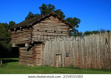Old Fort Parker once defended the Texas frontier.  Home of Sarah Parker, mother of Quannah Parker, Comanche Chief Royalty-Free Stock Photo #2154555303