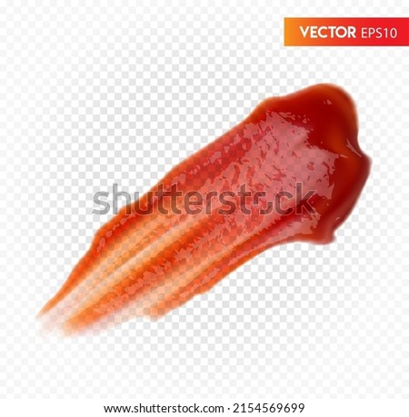 Beautiful drop of ketchup on a transparent background. Vector illustration. Royalty-Free Stock Photo #2154569699