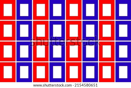 Red, white, blue geometric seamless pattern. USA flag wallpaper. Happy Independence Day 4 th of July. United State of America, France, Thailand, New Zealand, Netherland, British, Great Britain.