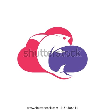 Fish cloud vector logo design. Fish and cloud icon simple sign.