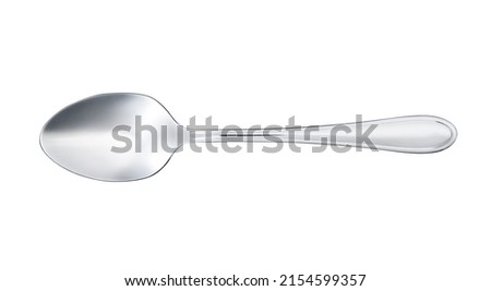 Top views Stainless steel spoon  isolated on white background,  clipping path. Royalty-Free Stock Photo #2154599357
