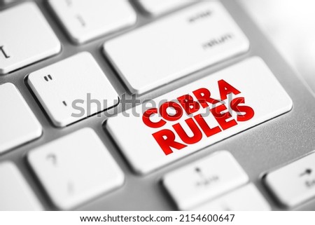 Cobra Rules text button on keyboard, concept background