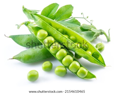 Perfect green peas in pod isolated on white background. Royalty-Free Stock Photo #2154610465
