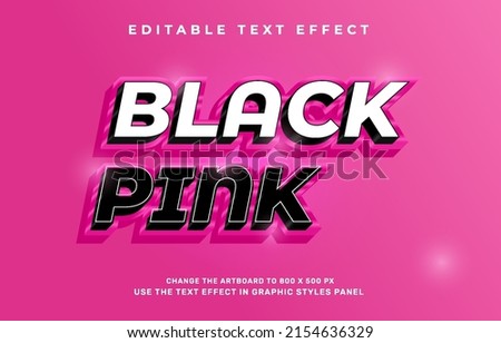 Black pink editable text effect