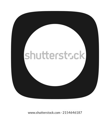 Circle inside squircle square shape icon. A geometric shape that is a mathematical intermediate between a square and a circle. Isolated on white background. Royalty-Free Stock Photo #2154646187