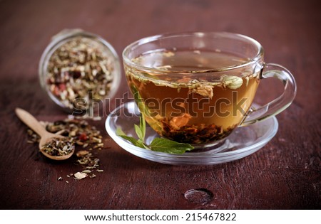 Mix of bio herbal tea Royalty-Free Stock Photo #215467822