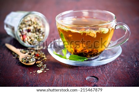 Mix of bio herbal tea Royalty-Free Stock Photo #215467879