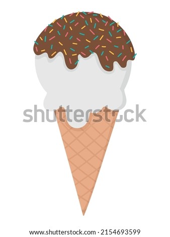 Bright pattern of ice cream. Flat doodle clipart. All objects are repainted.
