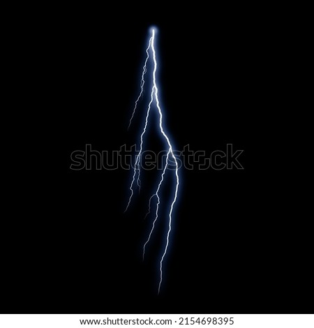 Lightning Overlays. Thunder Overlays. Lightning Background. Thunder Background. Lightning Overlays Isolated on black background. Thunder, lightnings and rain during summer storm. Lightning strike. Royalty-Free Stock Photo #2154698395