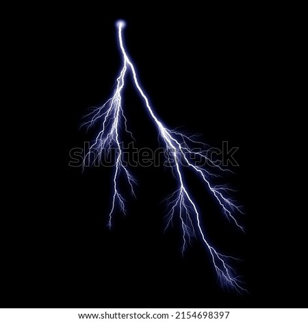 Lightning Overlays. Thunder Overlays. Lightning Background. Thunder Background. Lightning Overlays Isolated on black background. Thunder, lightnings and rain during summer storm. Lightning strike. Royalty-Free Stock Photo #2154698397