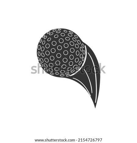 Golf Shot Icon Silhouette Illustration. Sport Ball Vector Graphic Pictogram Symbol Clip Art. Doodle Sketch Black Sign.