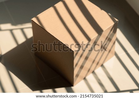 Single Cardboard Box new apartment living room of new house in Sunny Room
