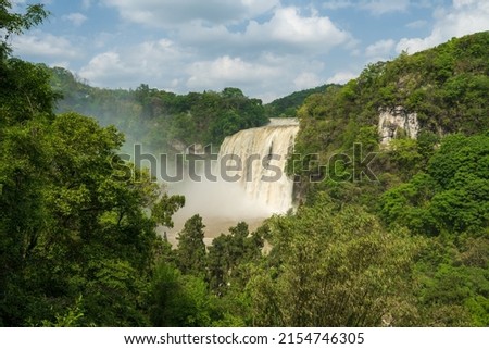 The Huangguoshu waterfall in Anshun, Guizhou, China. Long exposure photography.