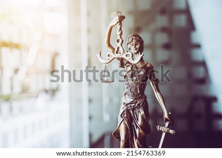 The Statue of Justice - lady justice or Iustitia  Justitia the Roman goddess of Justice