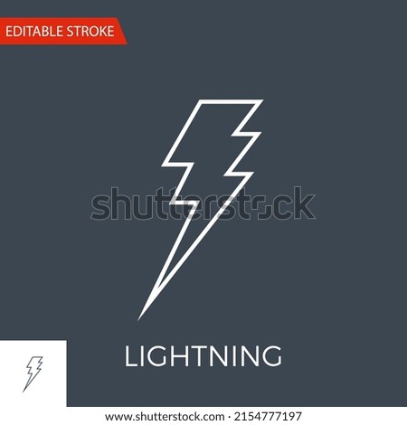 lightning line style vector icon