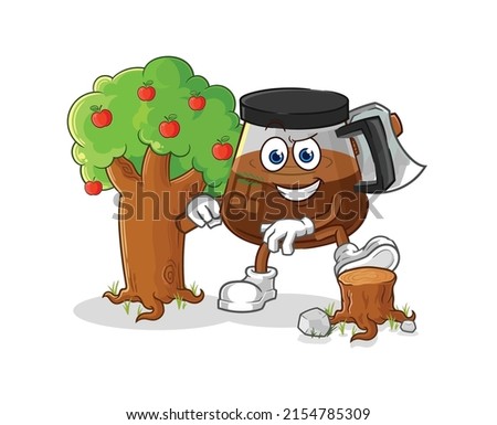 coffee machine Carpenter illustration. character vector