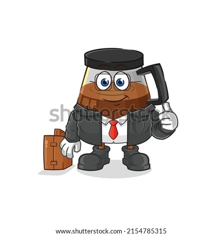 coffee machine office worker mascot. cartoon vector