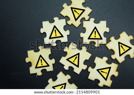 Puzzles with exclamation marks or or caution signs. the concept of safety