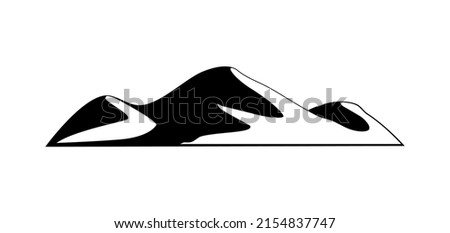 Mountains rocks landscapes monochrome composition with flat isolated view of nature landmark vector illustration