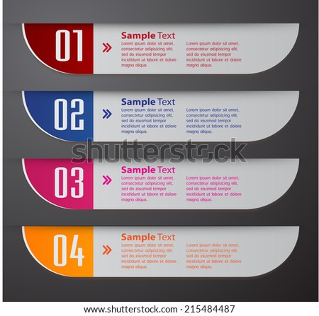 colorful modern creative design text box template for website graphic. numbers, icon.