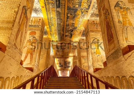 Tomb of pharaohs Rameses V and VI in Valley of the Kings, Luxor, Egypt Royalty-Free Stock Photo #2154847113