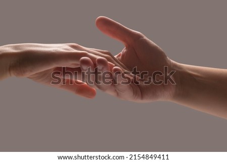 Man and woman hand. Support, friendship, handshake. 