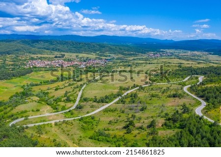 Mountain village in Pirin national park in Bulgaria Royalty-Free Stock Photo #2154861825