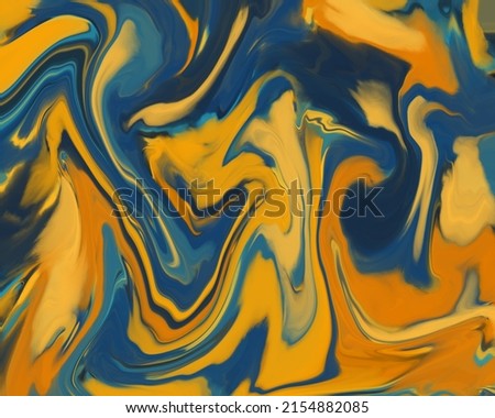 background with texture drawn with blue and orange paint, abstract texture drawn with oil
