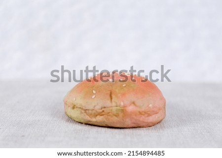Rainbow burger buns with sesame set with copy space for text