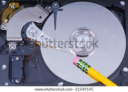 Hard drive erase with pencil